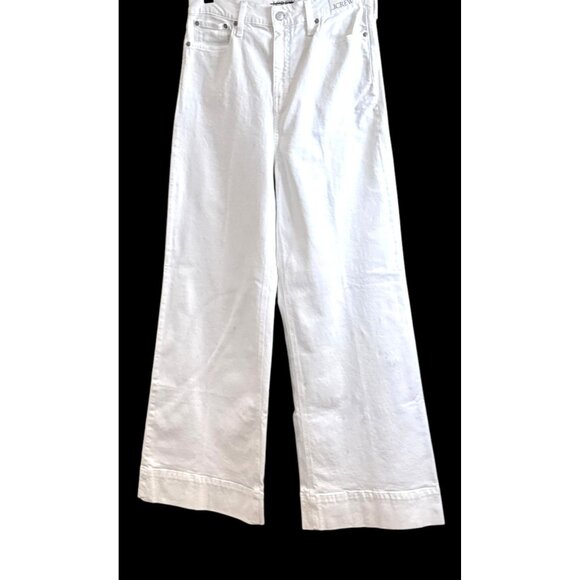 J. Crew Women's Five Pocket Wide Leg Trouser White Size 29 NWT - Picture 2 of 6